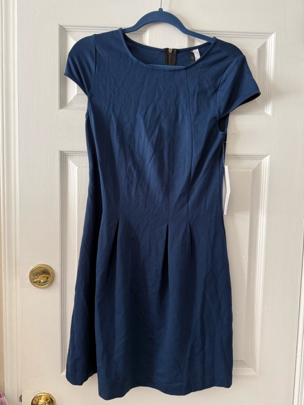 Kensie Navy Blue Cap-Sleeve Fit & Flare Midi Dress